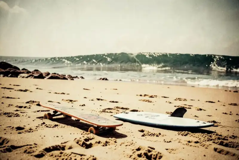 Bandeiras hasteadas em evento internacional de surf na praia